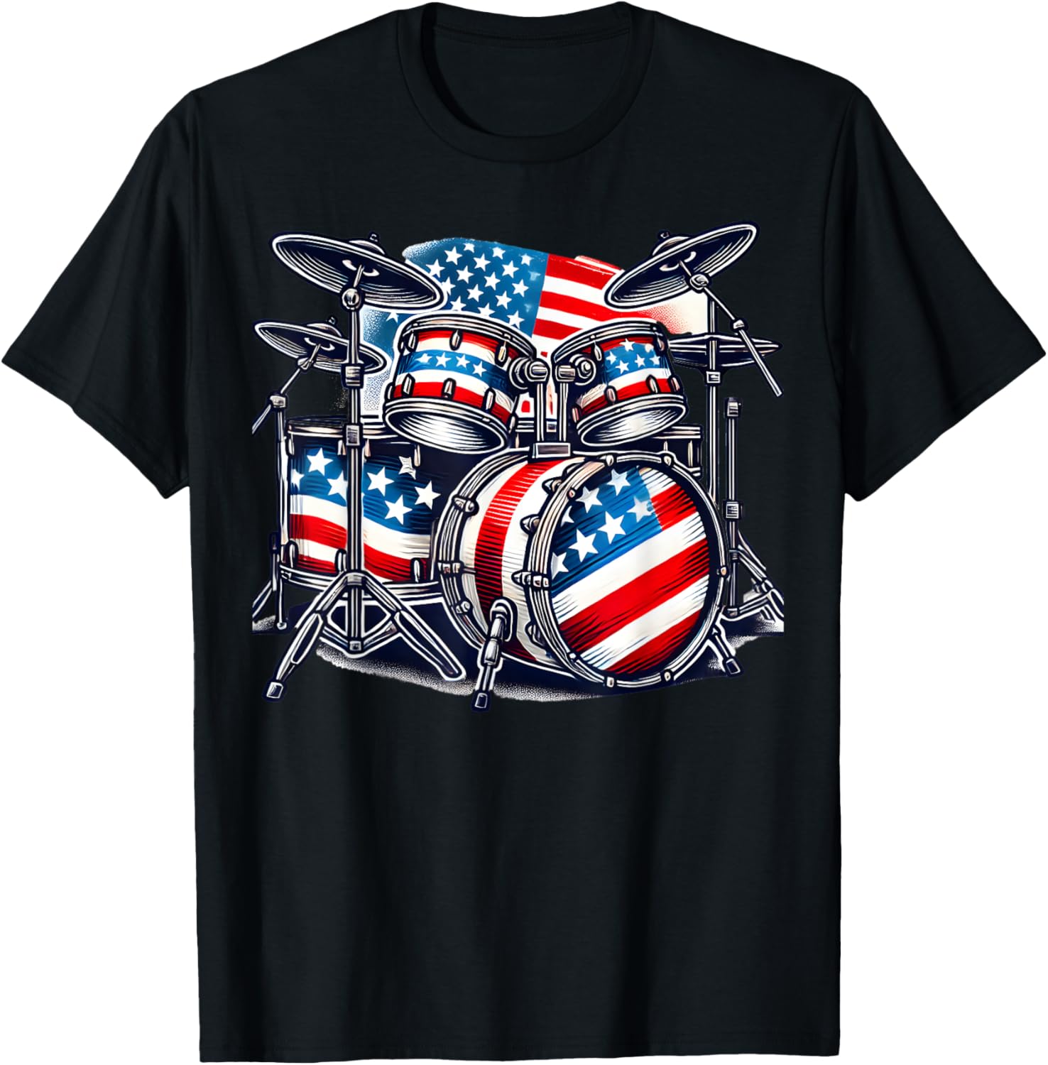 American Flag Drum Drumset Usa Patriotic Drummer 4Th Of July