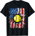 Patriotic Softball 4Th Of July Men Usa American Flag Boys