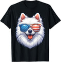 American Eskimo Dog Usa Flag Funny Patriotic Dog Lover