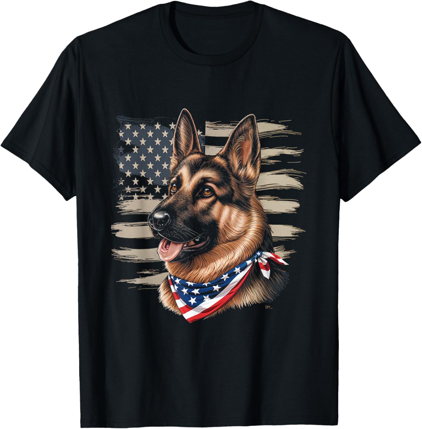 German Shepherd American Flag Dog Patriotic Pet