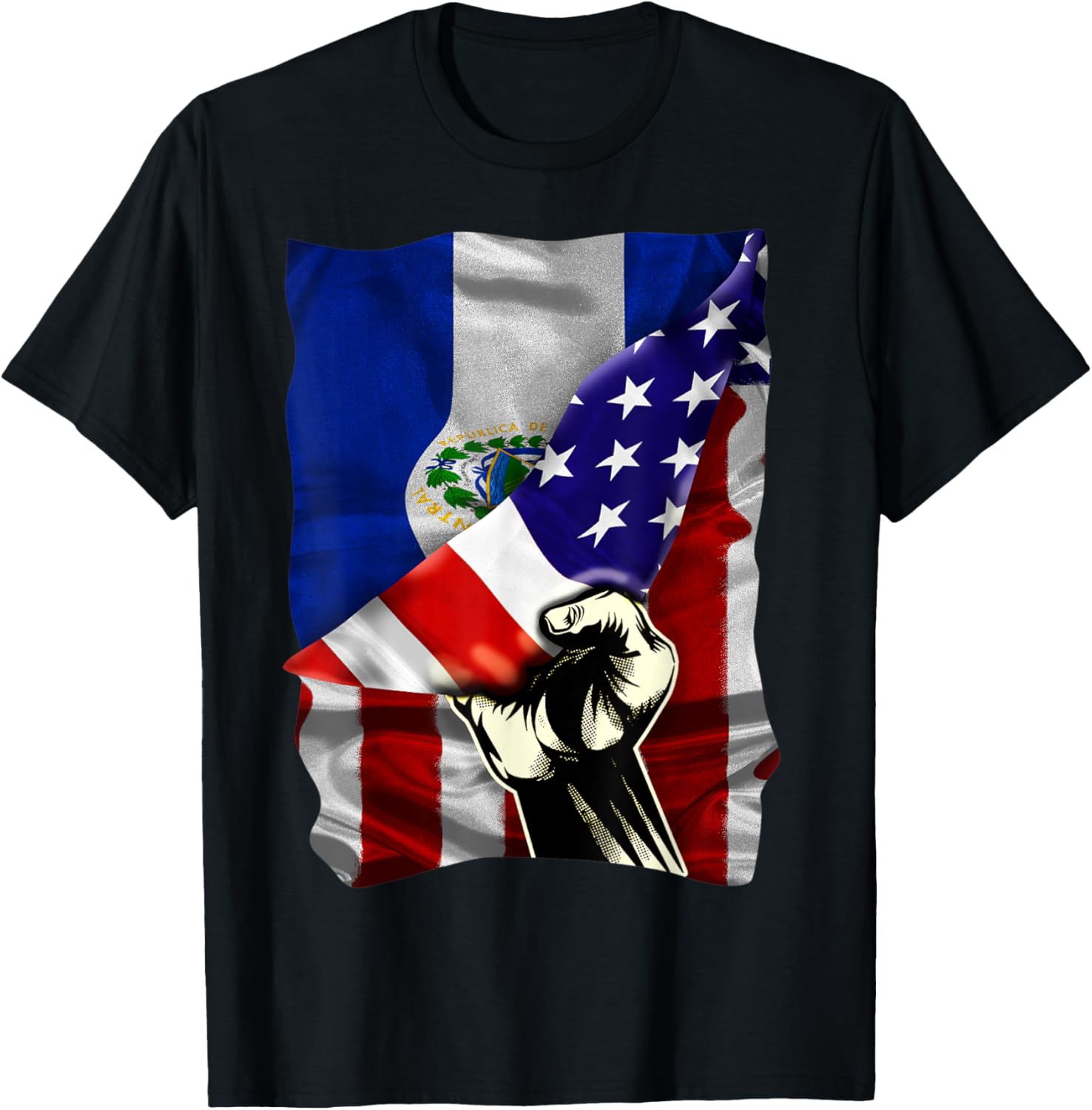 Half American Flag Salvadoran Roots Usa Flag El Salvador Dna