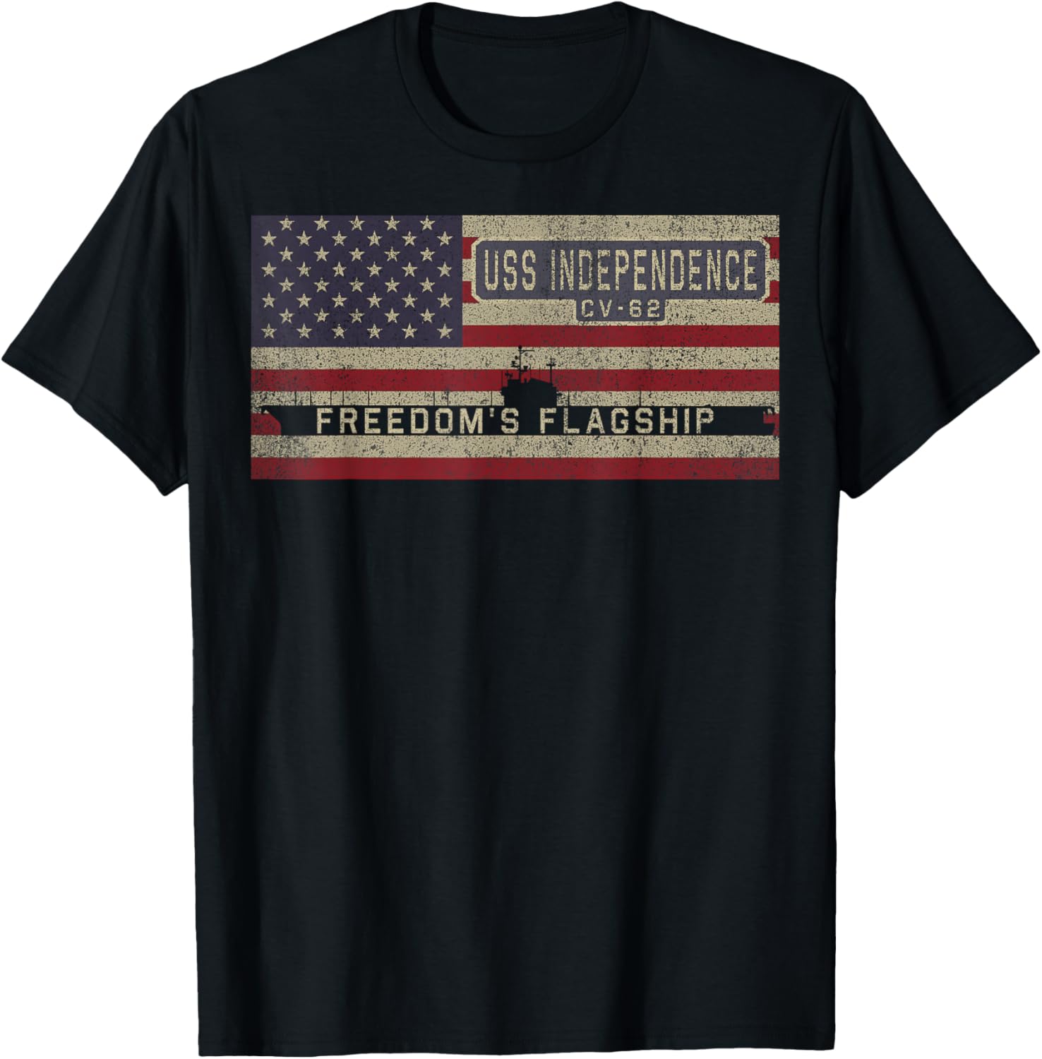 Uss Independence Cv 62 Aircraft Carrier Usa American Flag
