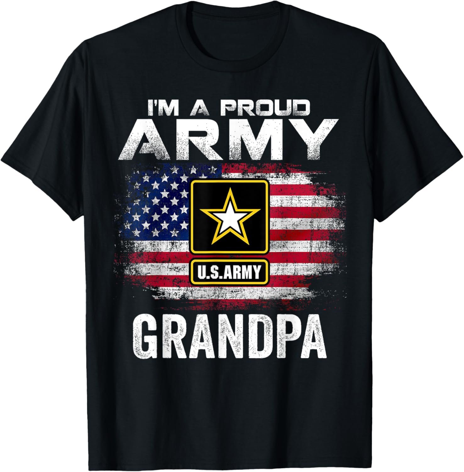 Im A Proud Army Grandpa With American Flag Veteran Gift