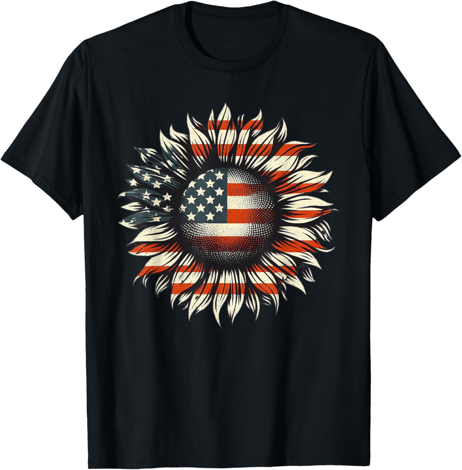 Sunflower 4Th Of July Patriotic Sunflower American Flag