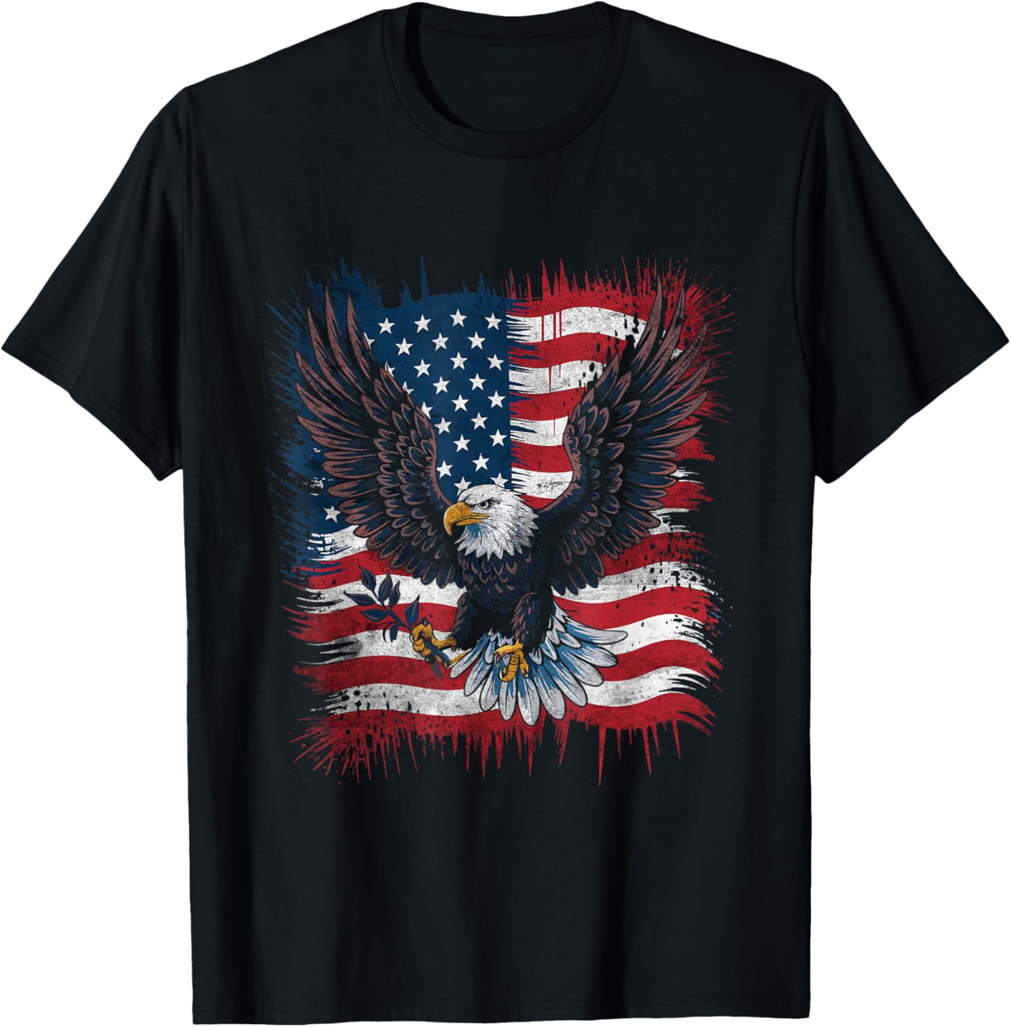 Eagle With Flag Wings Bald Patriotic Usa Graphic