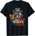 Usa Kids Red Funny White And Feral Racoon Feral 4Th Of July