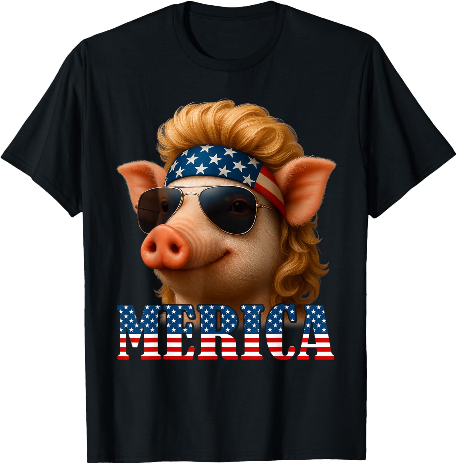 Funny Pig American Flag Farmer Independence Day 4Th Of July