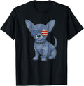 Patriotic Chihuahua With American Flag Sunglasses Denim Dog