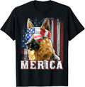Merica German Shepherd Dog 4Th Of July American Flag Shirt