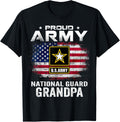 Proud Army National Guard Grandpa With American Flag Gift