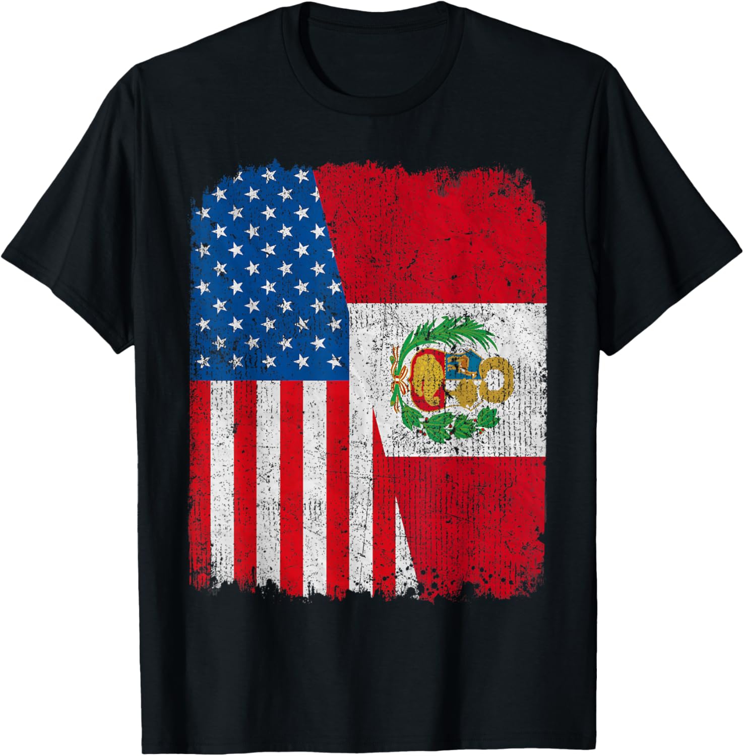 Peruvian American Flag Half Usa Peru Root Proud