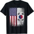 South Korean American Flag T Shirt Korea Usa America Gift