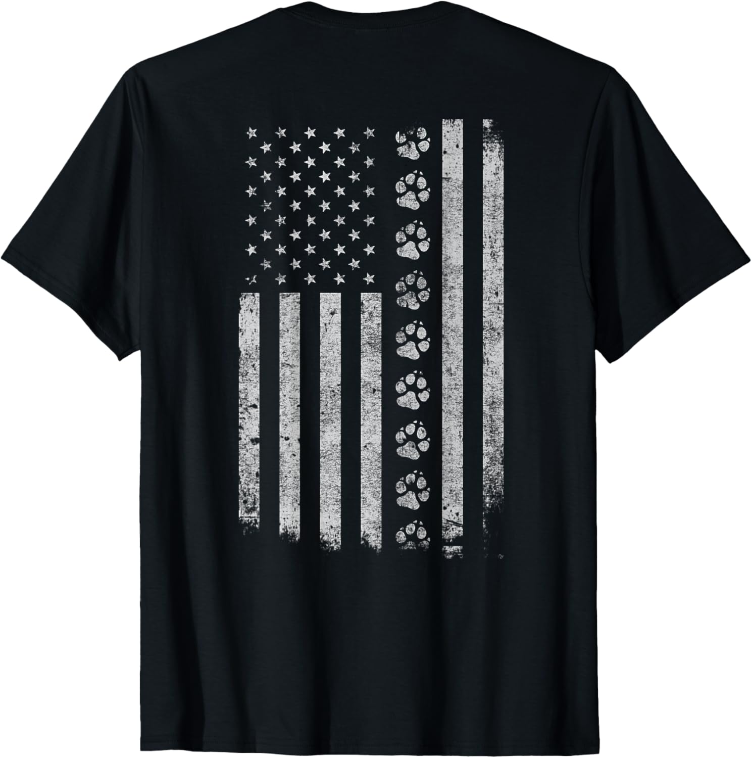 Dog Paw American Flag Police Military K9 Design On Back