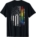 Thin Rainbow Line Gun American Flag Lgbt Gay Pride On Back