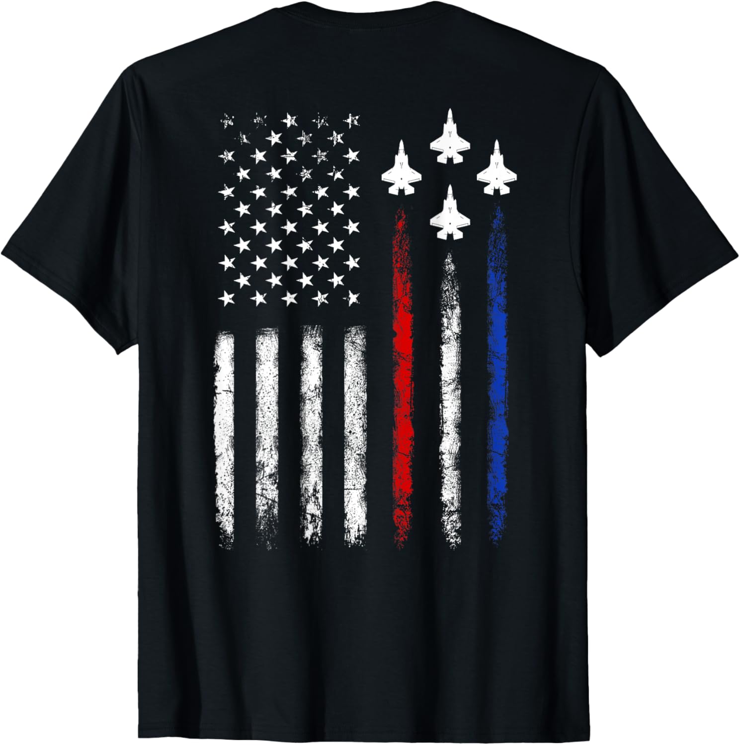 On Back Patriotic Shirts Usa Flag Fighter Jet 4Th Of July