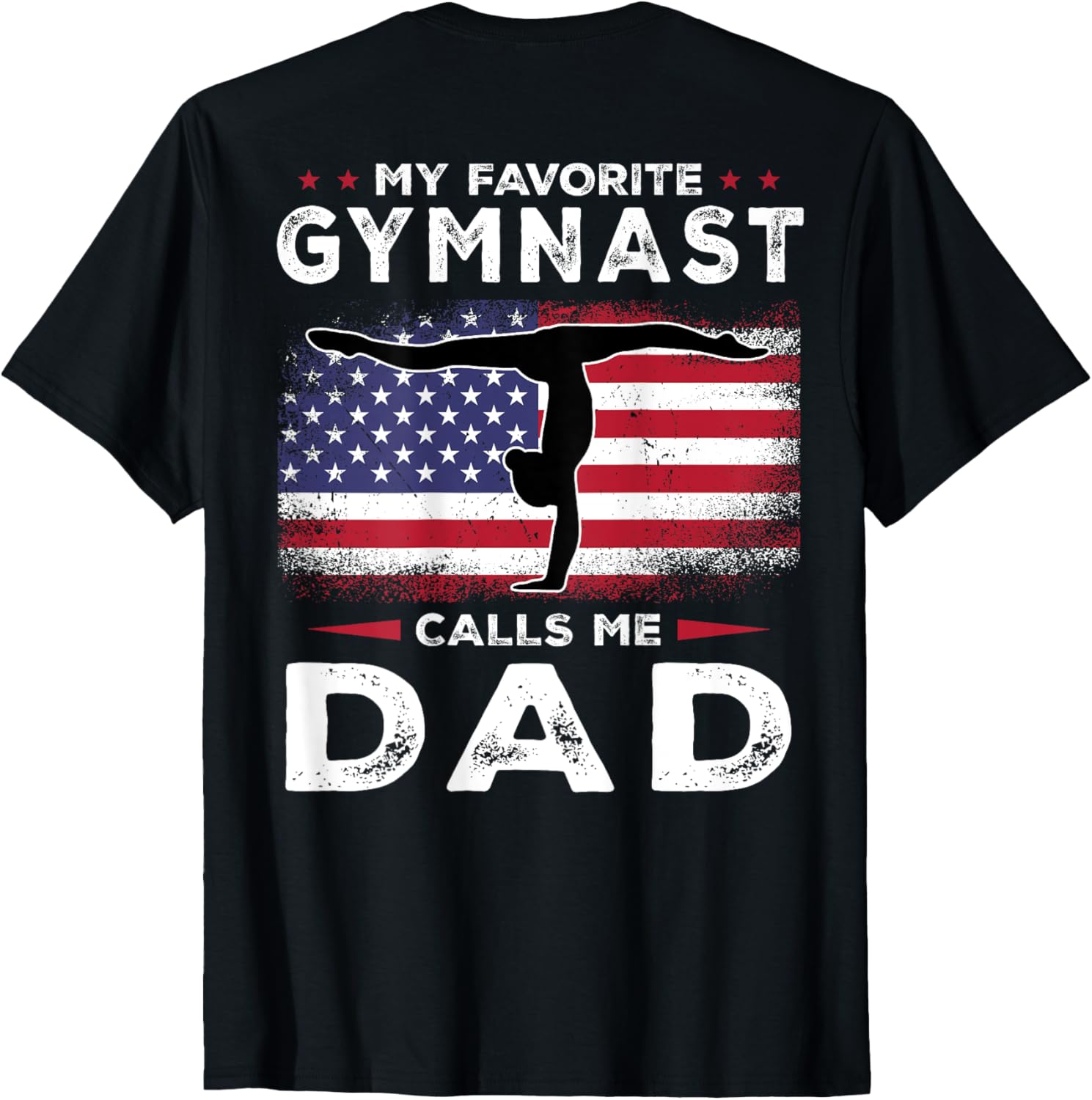 My Favorite Gymnast Calls Me Dad Family Usa American Flag