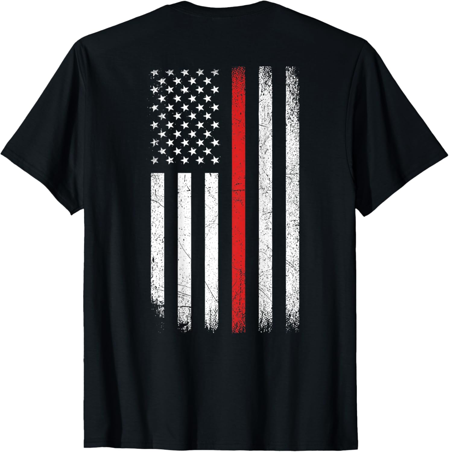 Thin Red Line American Flag Firefighter Support On Back