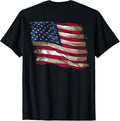 Vintage Distressed American Flag Design On Back