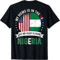 Nigerian American Backprint Heart Is From Nigeria Flag