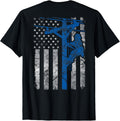 Distressed Patriotic Thin Blue Line Lineman American Flag
