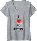 Womens I Love 3D Printing 3D Printer Creators V Neck