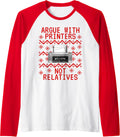 Ugly Christmas Printer It Technician Computer Office Funny Raglan Baseball Tee
