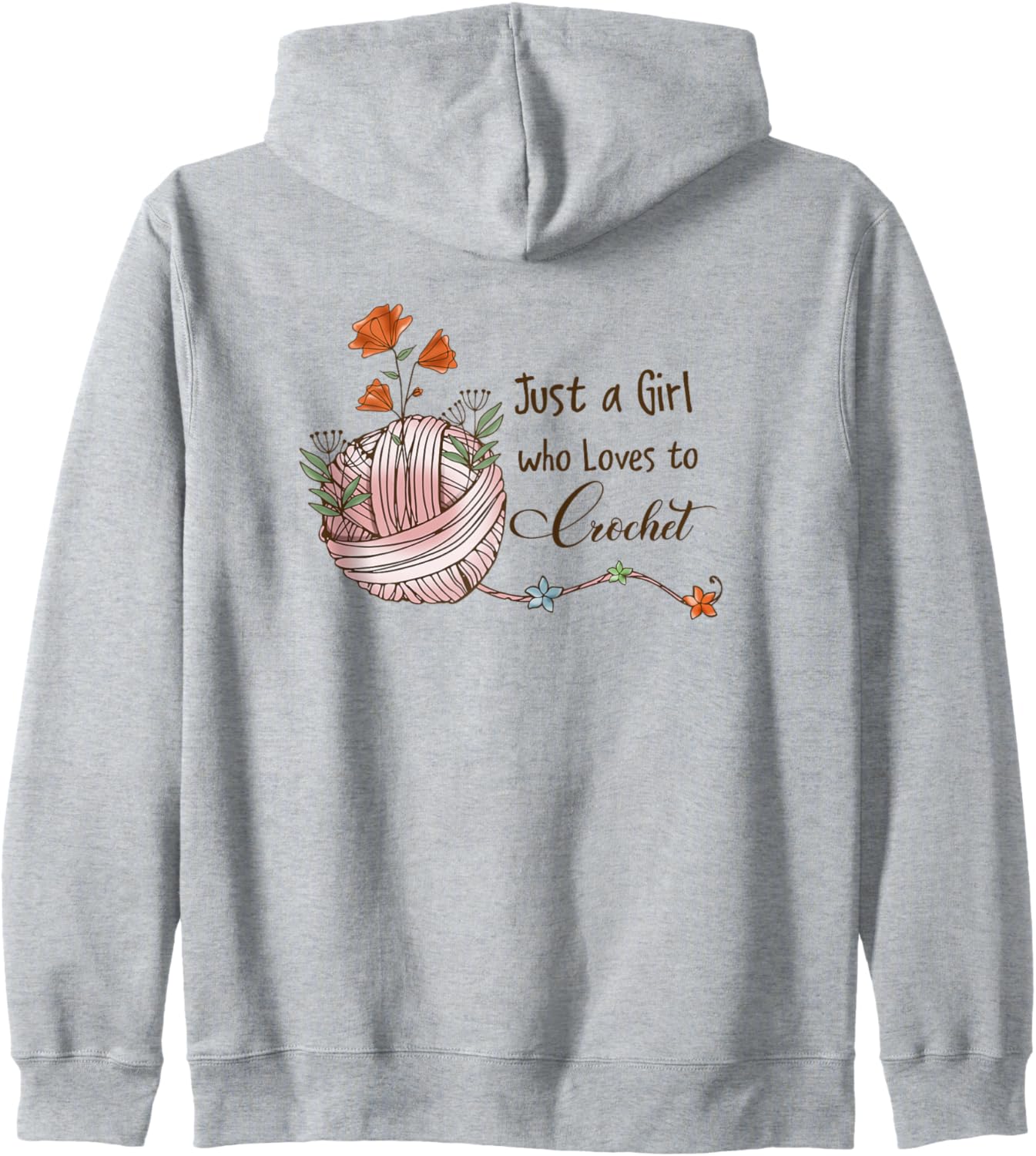 Funny Crochet Graphic Theme Tee Shirts Yarn Crochet Lover Zip Hoodie
