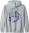 Koi Carp Fish Japan Kanji Japanese Retro Aesthetic Asian Art Zip Hoodie