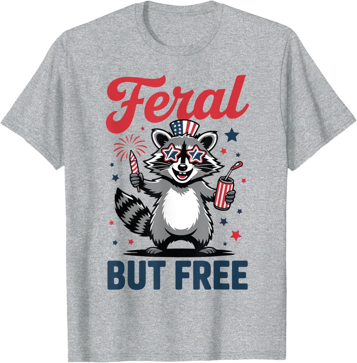 Feral But Free Raccoon 4Th July Toddler Funny Trash Panda