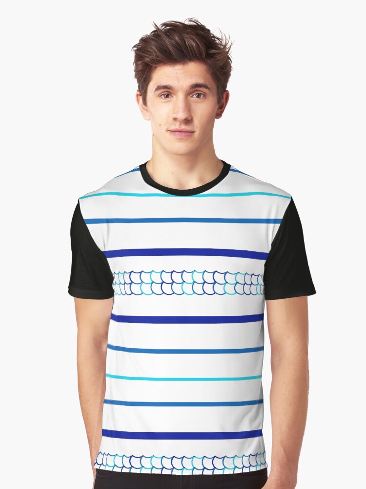 Blue Scale Pattern Graphic Shirt T Shirt Premium Quality