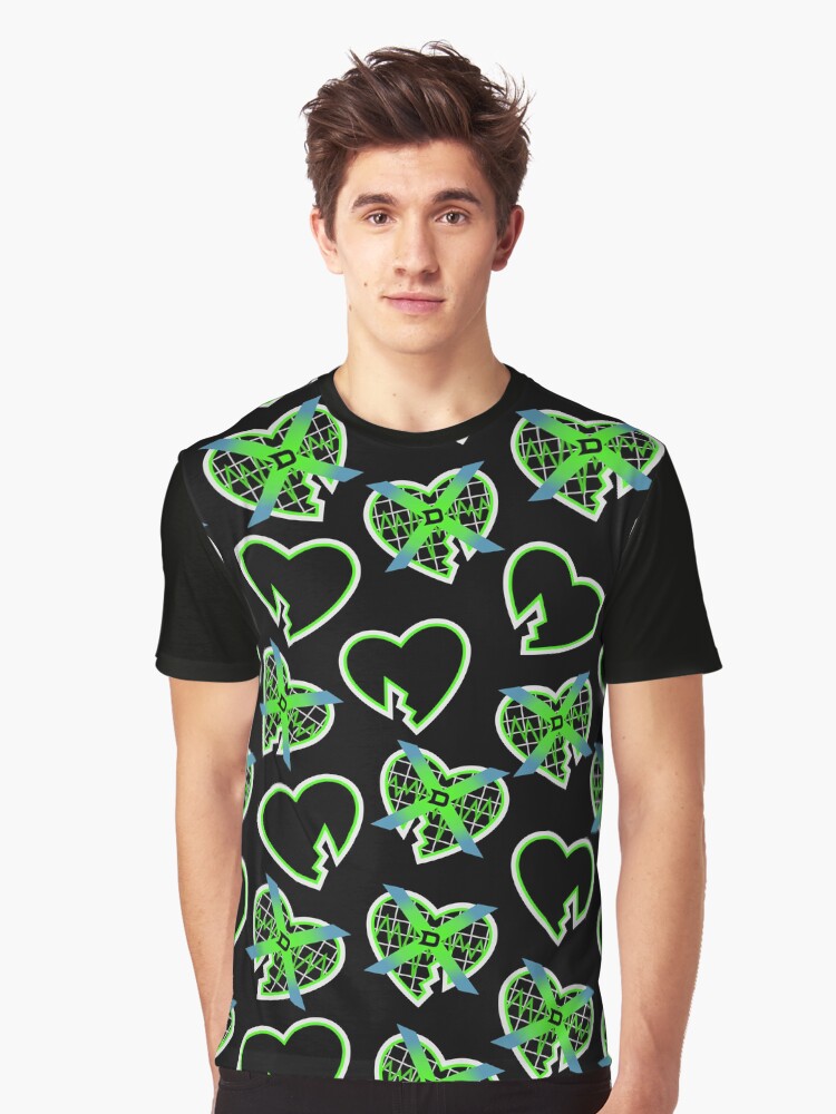 HBK IYH 97 DX Black Green Heart Collage Graphic T Shirt T Shirt US Market
