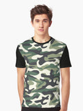 Cool Custom Color Snowy Woods Woodland Style Camo Texture Repeating Tiled Camouflage Digital Wallpaper Graphic T Shirt T