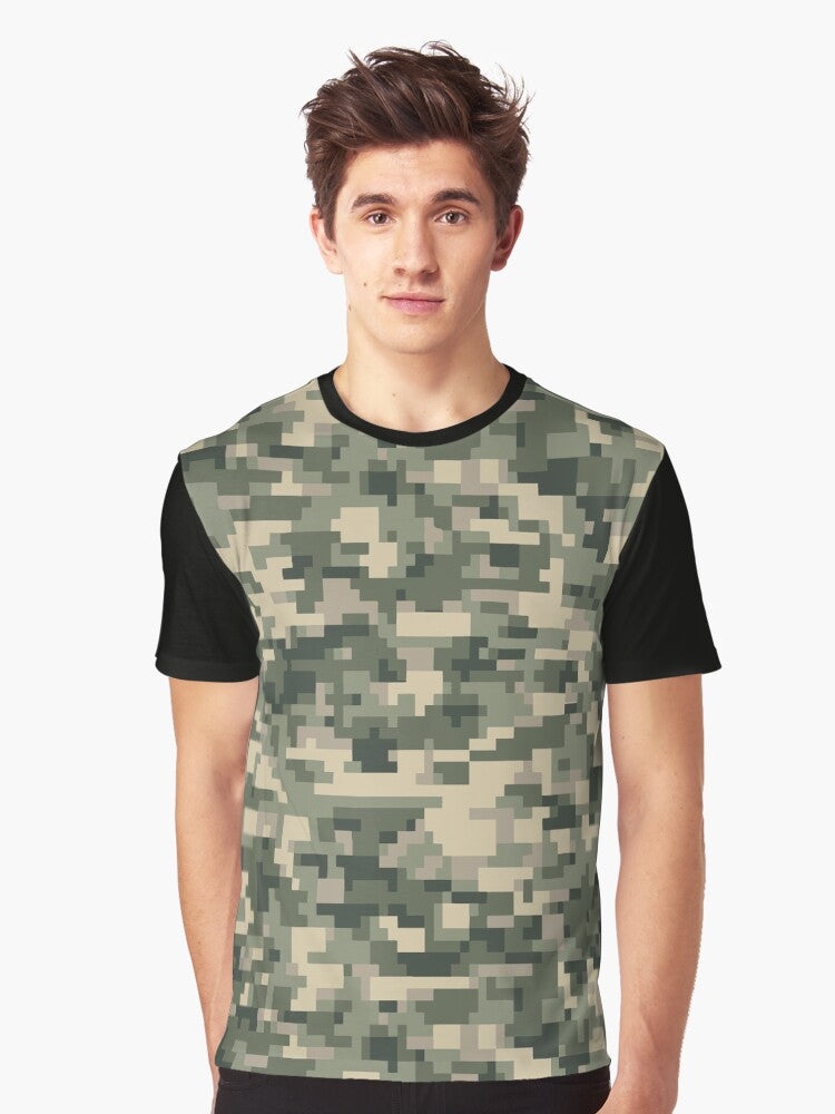 Cool Custom Color Digital Style Camo Texture Repeating Tiled Camouflage Digital Wallpaper Graphic T Shirt T Shirt Aesthe