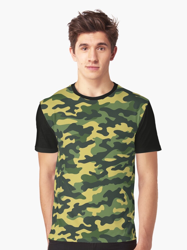 Cool Custom Color Woods Woodland Style Camo Texture Repeating Tiled Camouflage Digital Wallpaper Graphic T Shirt T Shirt