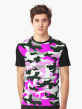 NEON PINK Color Woodland Arctic Style Camo Texture Repeating Tiled Camouflage Digital Digital Paper Graphic T Shirt T Sh