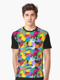 Camoflauge Rainbow Drip Failure Graphic T Shirt T Shirt Viral US Style Hot Search US
