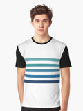 Retro Skinny Blue Stripes Graphic Shirt T Shirt Minimal Style