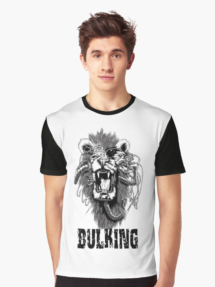 Bulking machine Lion Black Graphic T Shirt T Shirt US Market