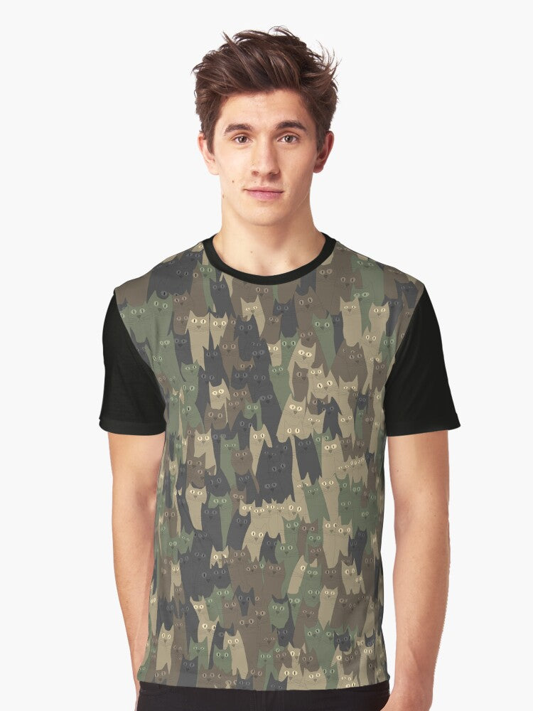 Camouflage cats Graphic T Shirt T Shirt Viral US Style Fan Favorite