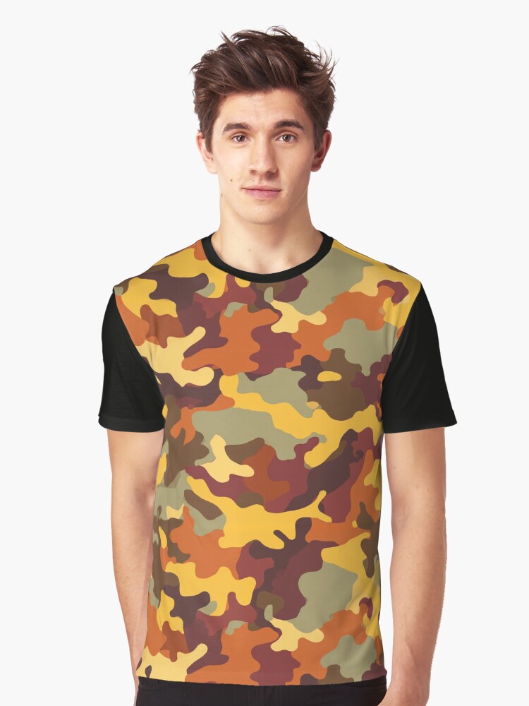 Trendy Woodland Camo Pattern For Hiking Fan Graphic T Shirt T Shirt Viral US Style Streetwear Essential