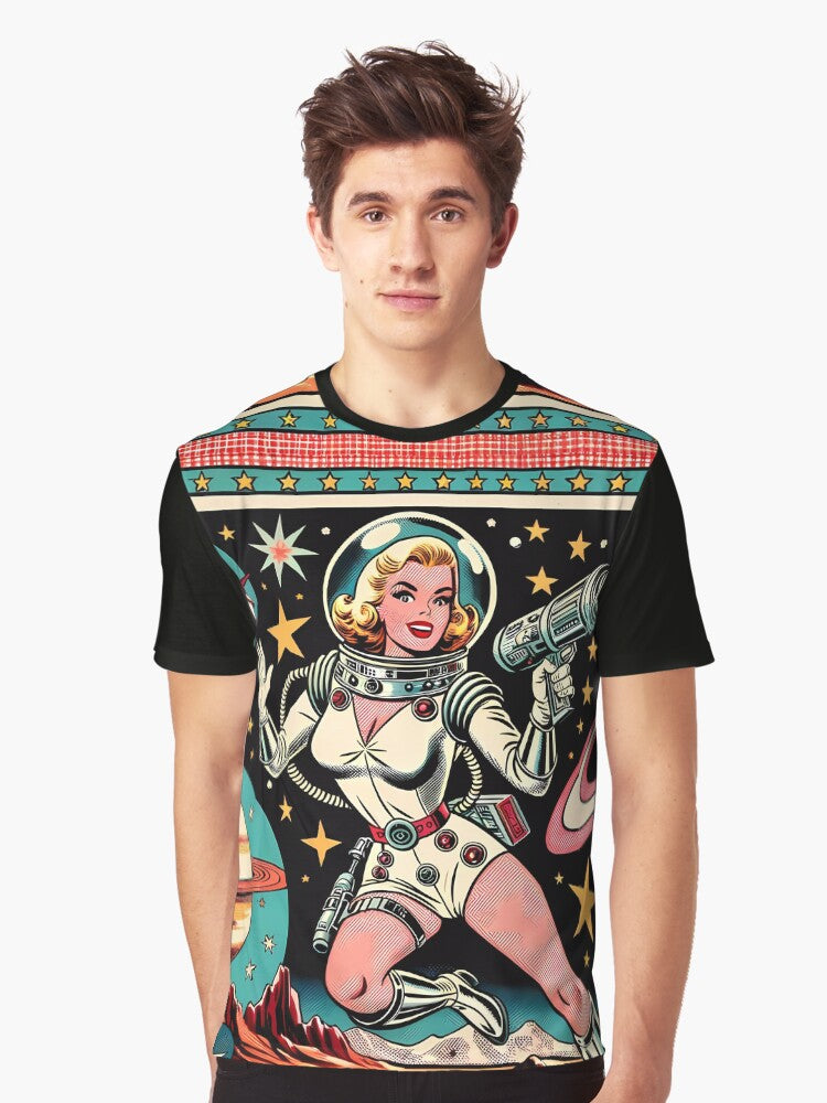 Retro Space Heroine Graphic T-Shirt | Premium Unisex T-Shirt, Trending Graphic Tee
