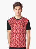 Camouflage Pattern Reddish Graphic T Shirt T Shirt Aesthetic Fit Top Rated Design