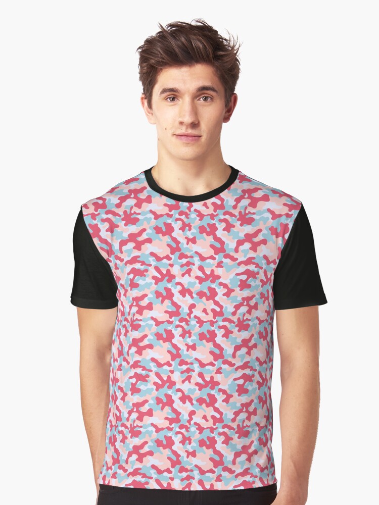 Camouflage Pattern Multicolor Reddish Peach Graphic T Shirt T Shirt High Search Demand Daily Comfort