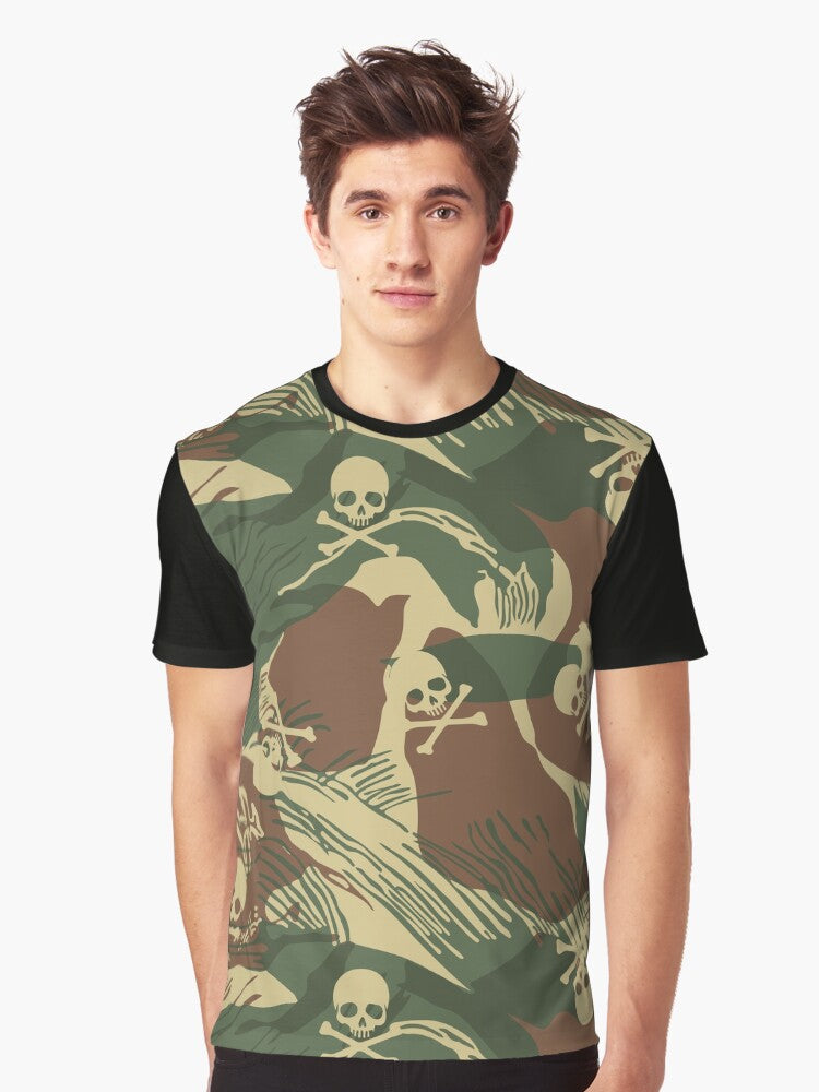 Skulls Camouflage Rhodesian Brushstroke Graphic T Shirt T Shirt Premium Quality High CTR Pick