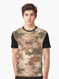 Bold Desert Pixelated Pixelated Camouflage Texture For Rugged Style Fan Graphic T Shirt T Shirt Trending 2025 Daily Comf
