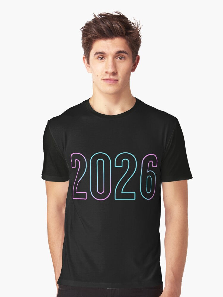 Class of 2026 Neon Purple Graduation New Year Glow Graphic T Shirt T Shirt Viral TikTok Modern Aesthetic