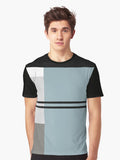 Blue Black Gray White Graphic Shirt T Shirt Gift Ready