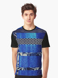 Abstract Plaid Metal Print Graphic Shirt T Shirt Premium Quality