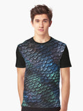 Camo Blue Lizard Skin Graphic T Shirt T Shirt Aesthetic Fit Daily Comfort