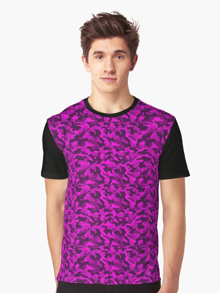 Camouflage Pattern Magenta Graphic T Shirt T Shirt High Search Demand Top Rated Design